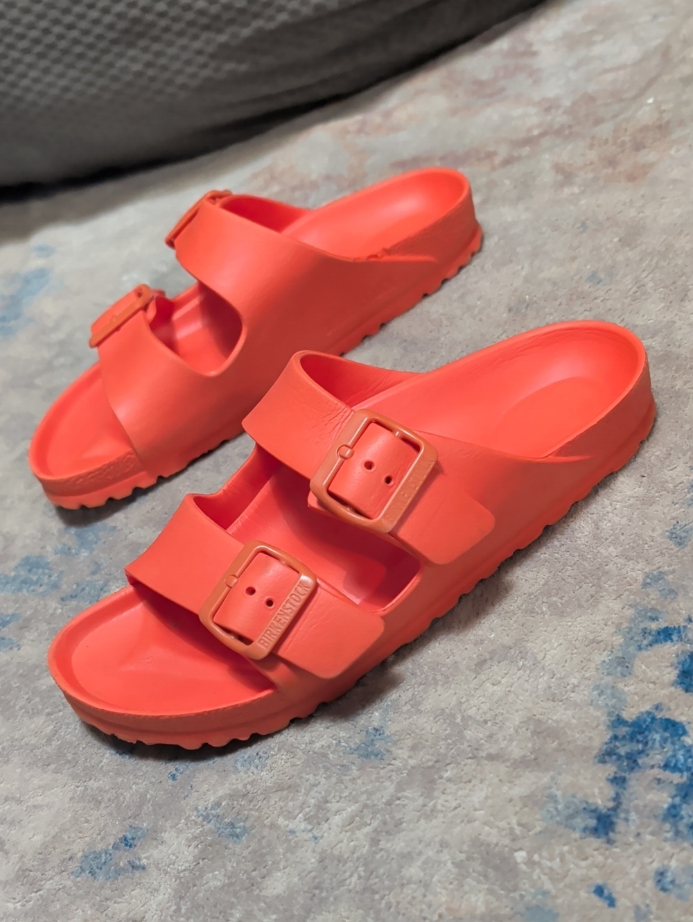 Birkenstock Arizona EVA Women's Coral Two-Strap Slide Sandals Women's 6.5 US